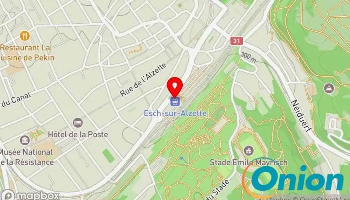 Kaart vun Administration des contributions directes Bundesbehörde, Landesregierungsamt zu Esch an der Alzette