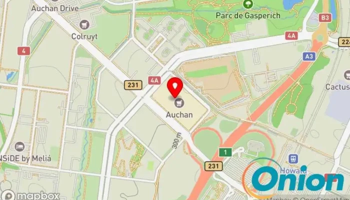 Kaart vun Auchan Supermarkt, Delikatessengeschäft, Reformhaus, Parapharmazie, Einkaufszentrum zu Luxemburg