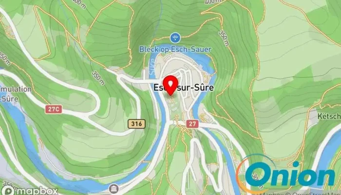 Kaart vun Burg Esch-Sauer Historische Sehenswürdigkeit, Sehenswürdigkeit zu Esch-Sauer