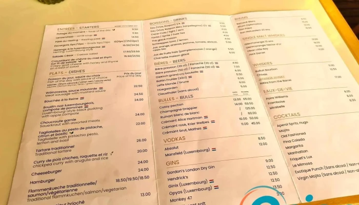 Dgelle Klack Speisekarte - Luxemburg