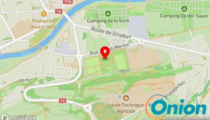 Kaart vun Diekirch Sports Hall Sportanlage zu Diekirch