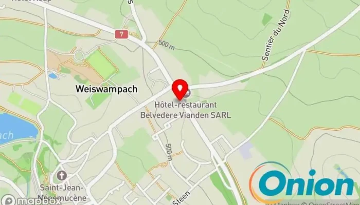 Kaart vun Hedach Sàrl Bauunternehmen, Zimmermann, Dachdecker, Drechsler zu Weiswampach