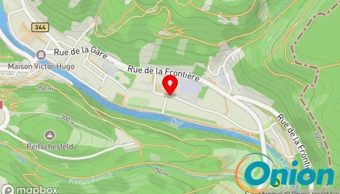 Kaart vun HELP - Croix-Rouge luxembourgeoise - Résidence Aline Mayrisch Häuslicher Pflegedienst, Tagesstätte für Erwachsene, Seniorenzentrum, Altenpflege, Sozialstation zu Vianden