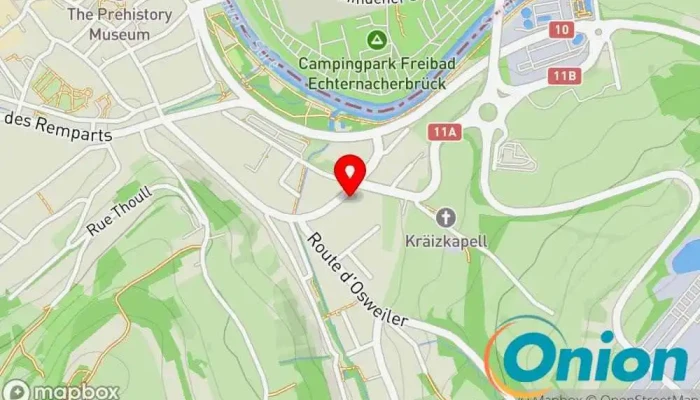 Kaart vun HELP Echternach - Aides et Soins - Croix Rouge Luxembourg Haushaltshilfe zu Echternach