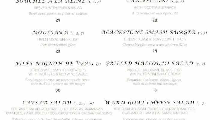 La Table De Joe Sarl Speisekarte - Luxemburg