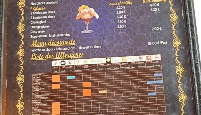 Le Riad -  Speisekarte - Luxemburg