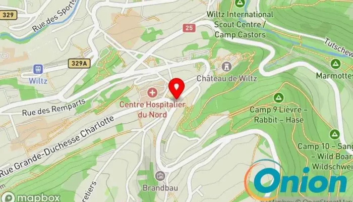 Kaart vun Pharmacie de L'aigle (Hoffmann Ghislain) Apotheke zu Wiltz