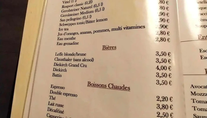 Restaurant La Passerelle -  Speisekarte - Mersch