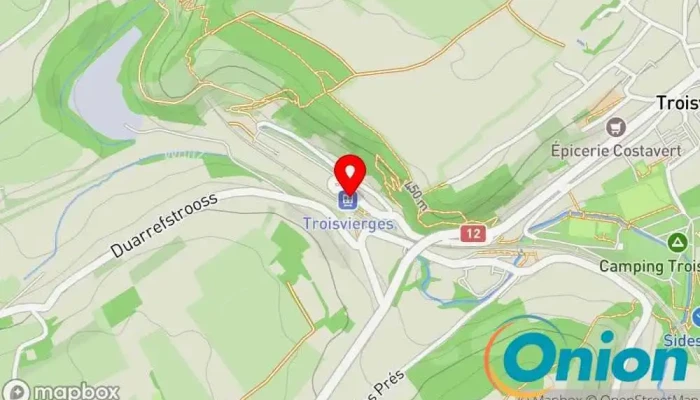 Kaart vun Troisvierges Haltestelle, Busbahnhof, Bahnhof zu Ulflingen